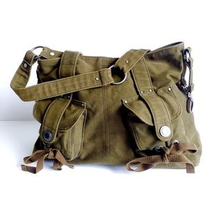 Oakley army green cotton twill purse